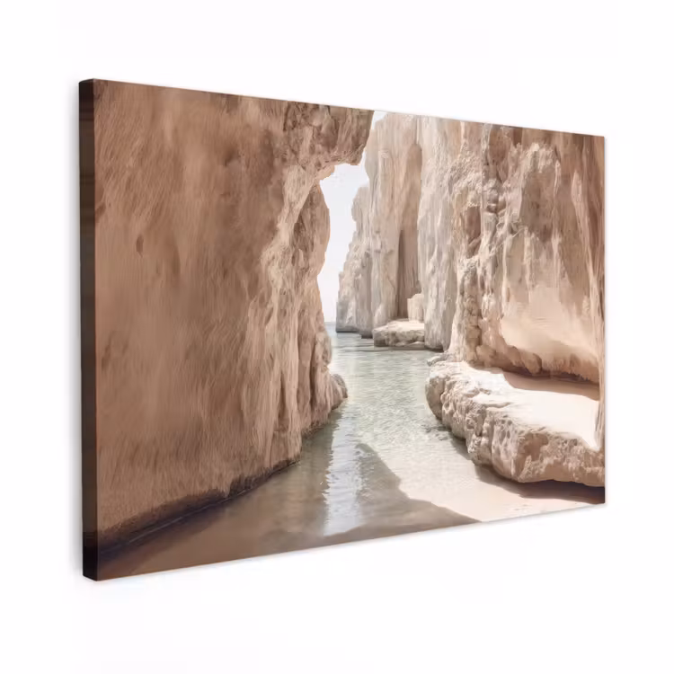 Canvas schilderij - Rotsen - Zee - Zand - Kloof — 1