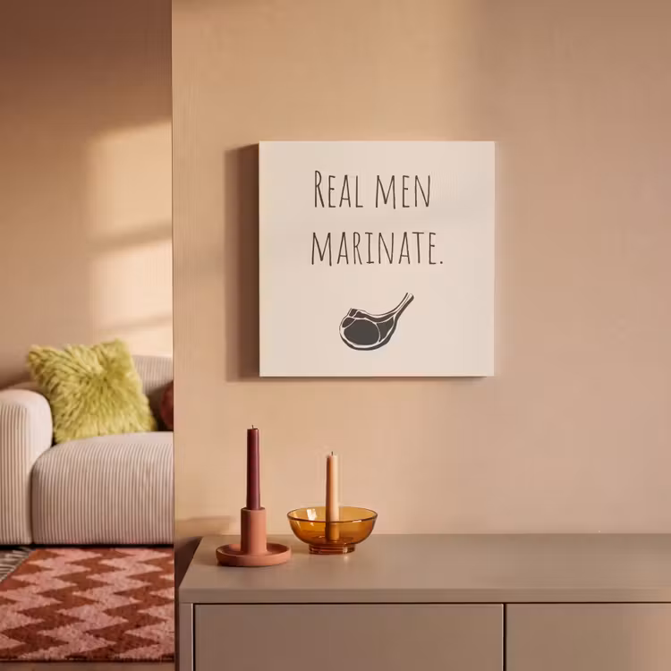 Canvas schilderij - Vlees - Minimalistisch - Beige - Quote — 1