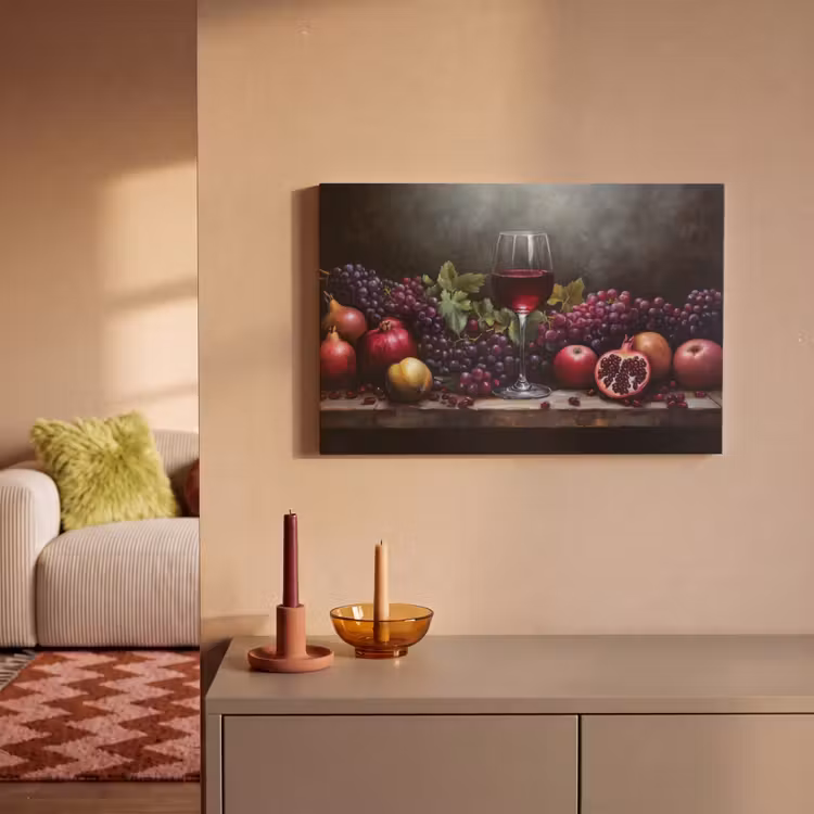 Canvas schilderij - Wijn - Fruit - Stilleven — 2