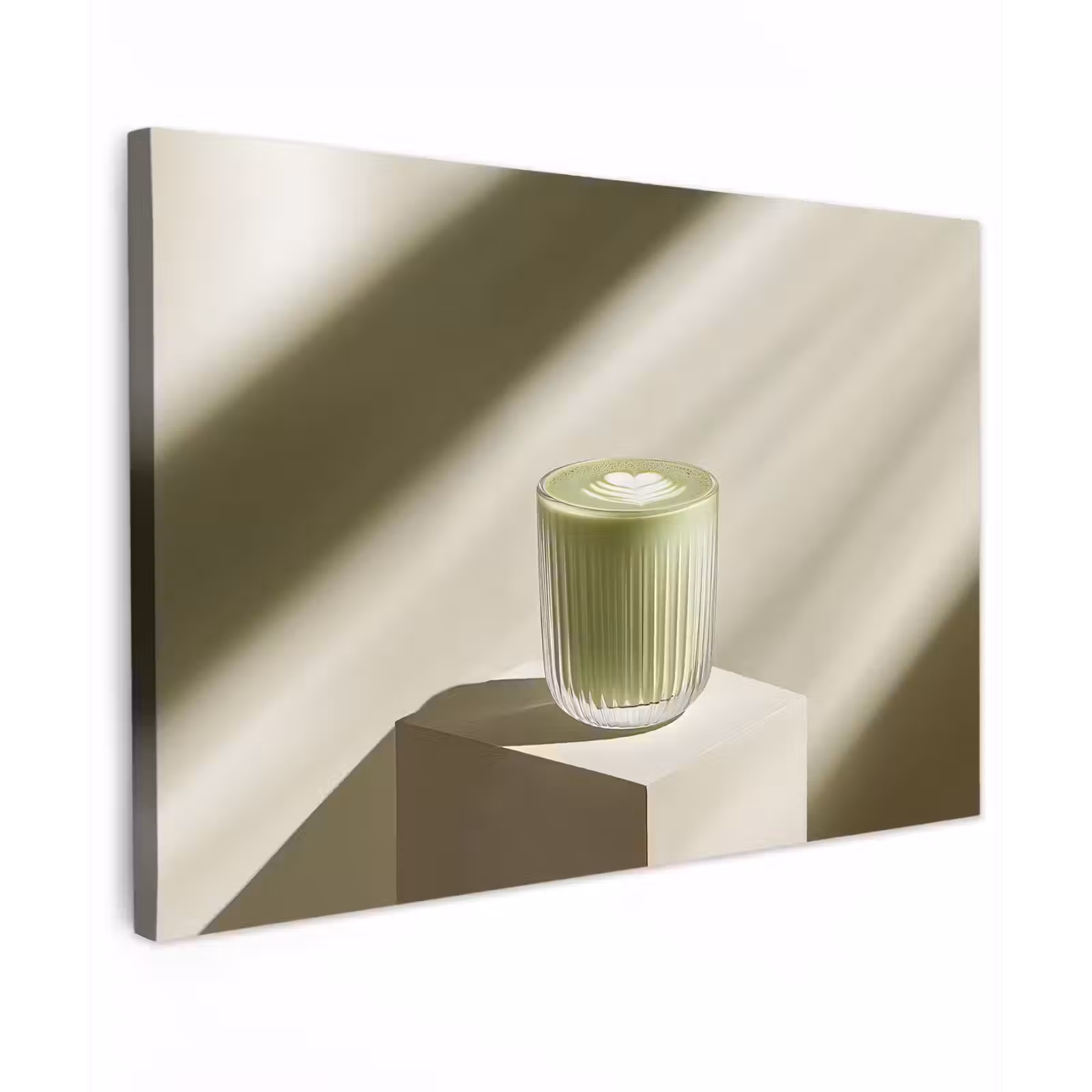 Canvas schilderij - Matcha - Glas - Groen - Minimalistisch — 1