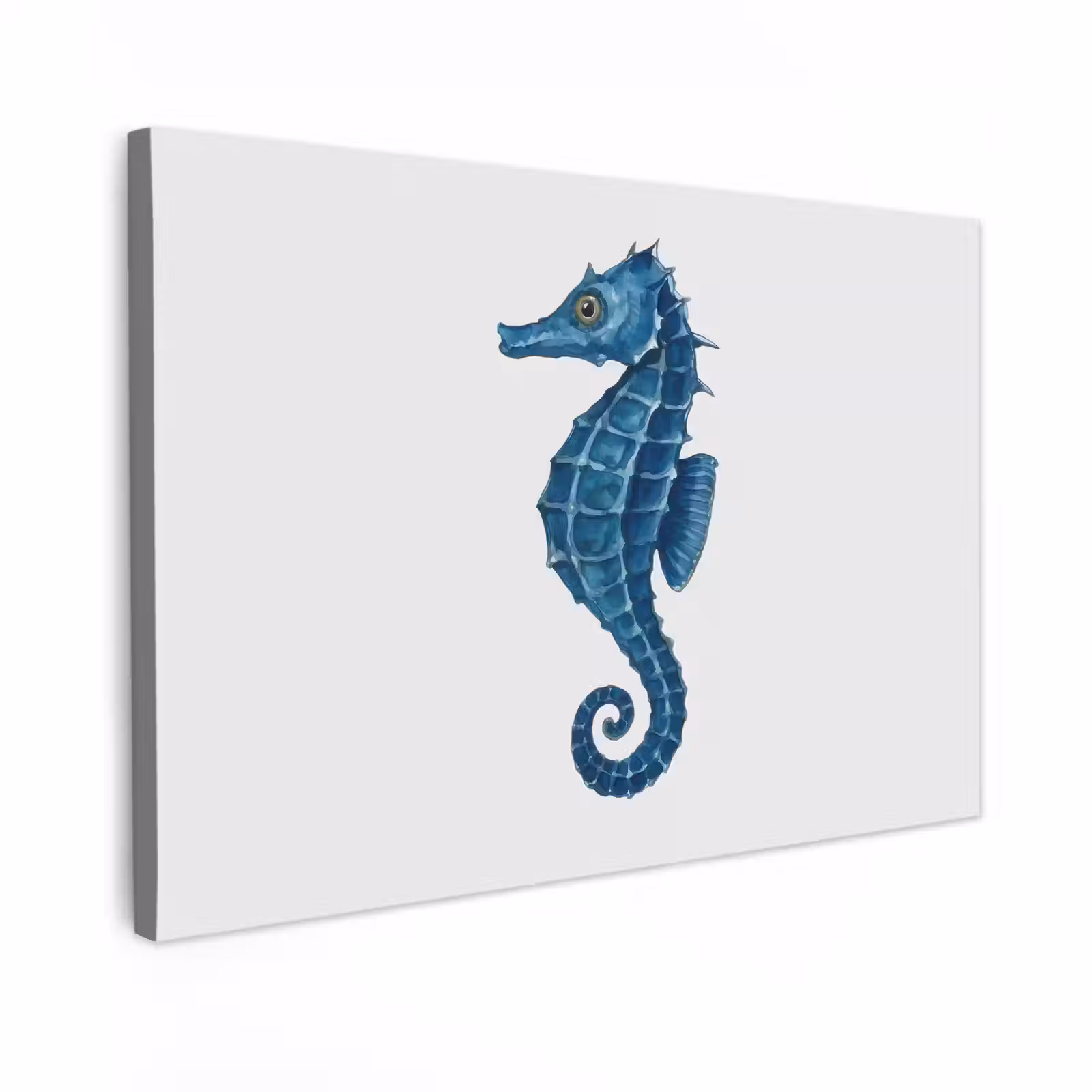 Canvas schilderij - Zeepaardje - Staart - Blauw — 1