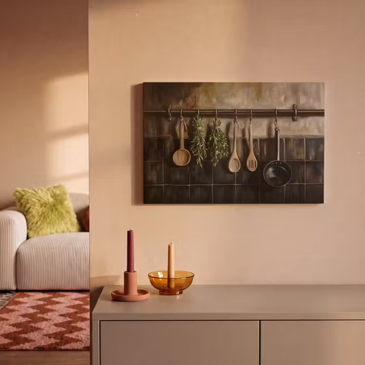 Canvas schilderij - Keukengerei - Rustiek - Tegels - Kruiden — 2