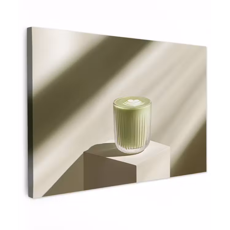 Canvas schilderij - Matcha - Glas - Groen - Minimalistisch — 1