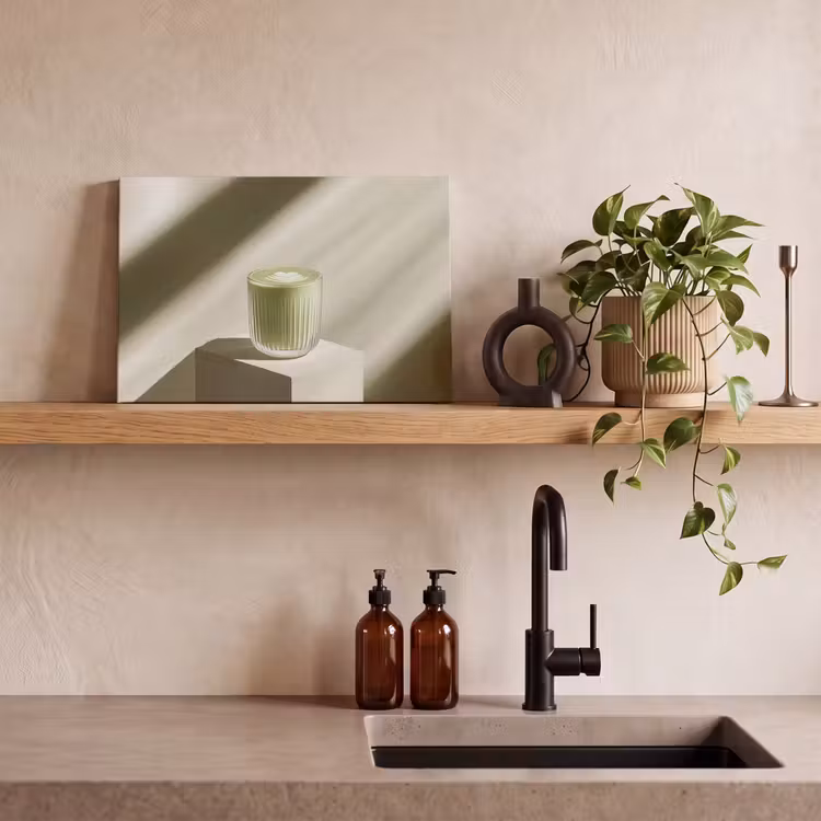 Canvas schilderij - Matcha - Glas - Groen - Minimalistisch — 3