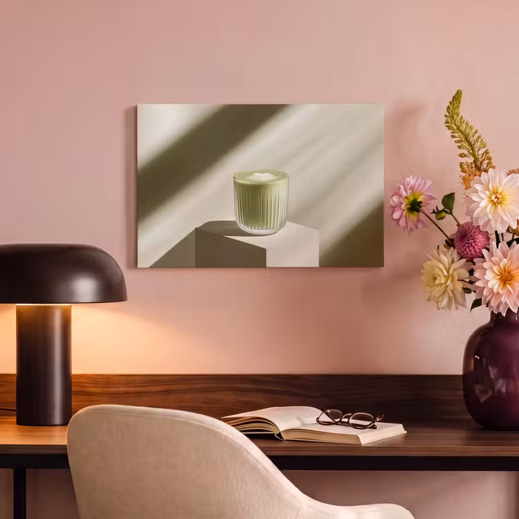 Canvas schilderij - Matcha - Glas - Groen - Minimalistisch — 4