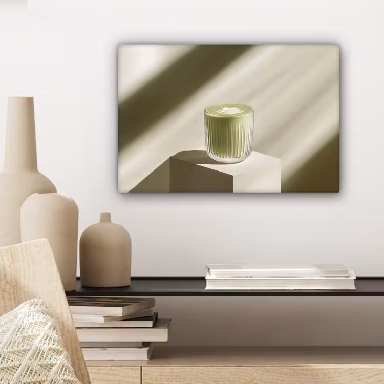 Canvas schilderij - Matcha - Glas - Groen - Minimalistisch — 5