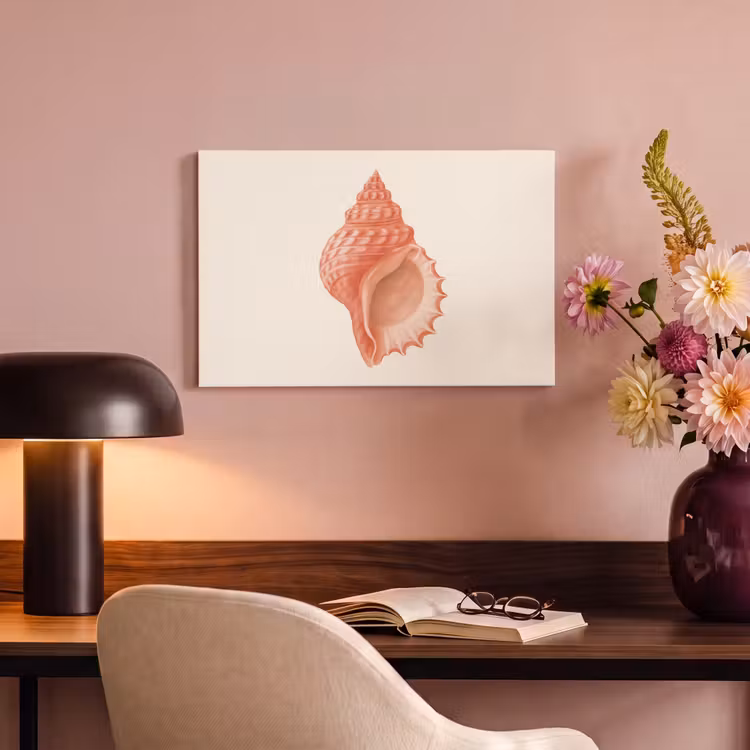 Canvas schilderij - Schelp - Roze - Structuur — 4