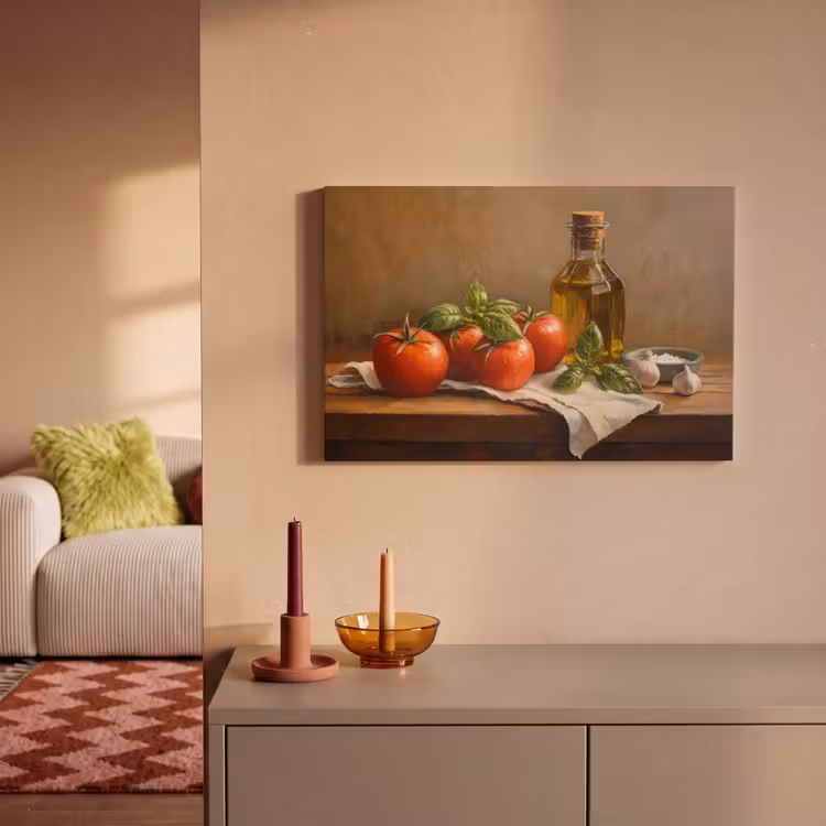 Canvas schilderij - Tomaten - Olijfolie - Stilleven — 2