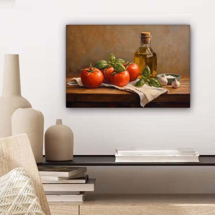 Canvas schilderij - Tomaten - Olijfolie - Stilleven — 5