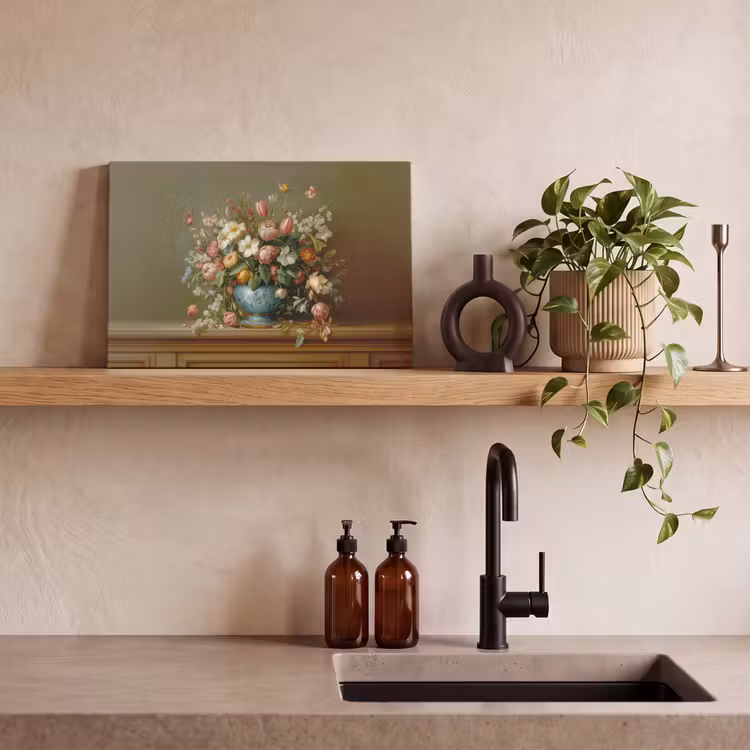Canvas schilderij - Vaas - Pastel - Kleuren - Bloemen — 3