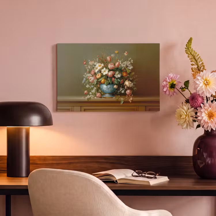 Canvas schilderij - Vaas - Pastel - Kleuren - Bloemen — 4