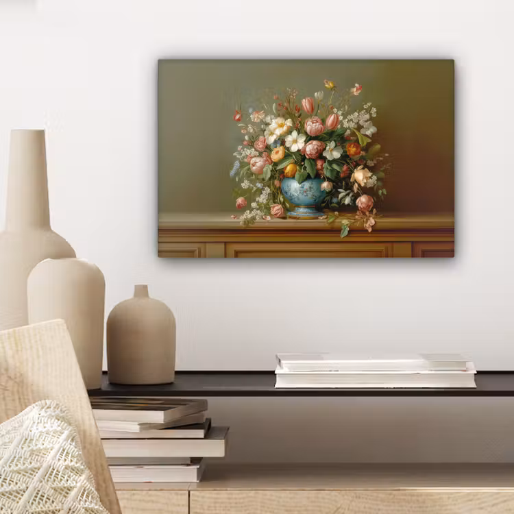 Canvas schilderij - Vaas - Pastel - Kleuren - Bloemen — 5