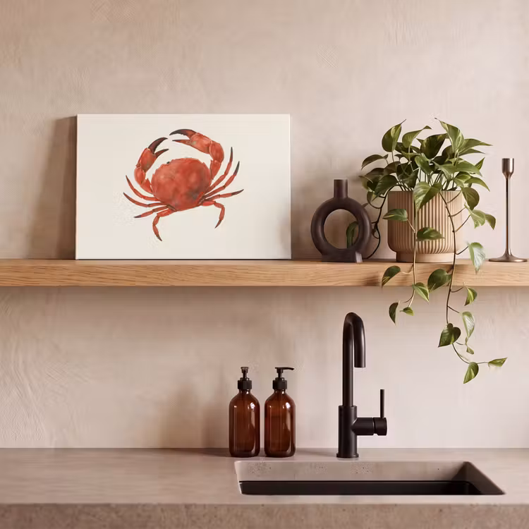 Canvas schilderij - Krab - Felrood - Poten — 3