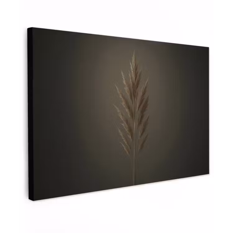 Canvas schilderij - Tak - Pluimgras - Donkerbruin — 1