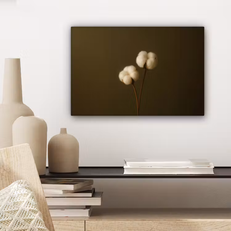 Canvas schilderij - Takken - Katoen - Wit - Bollen — 5