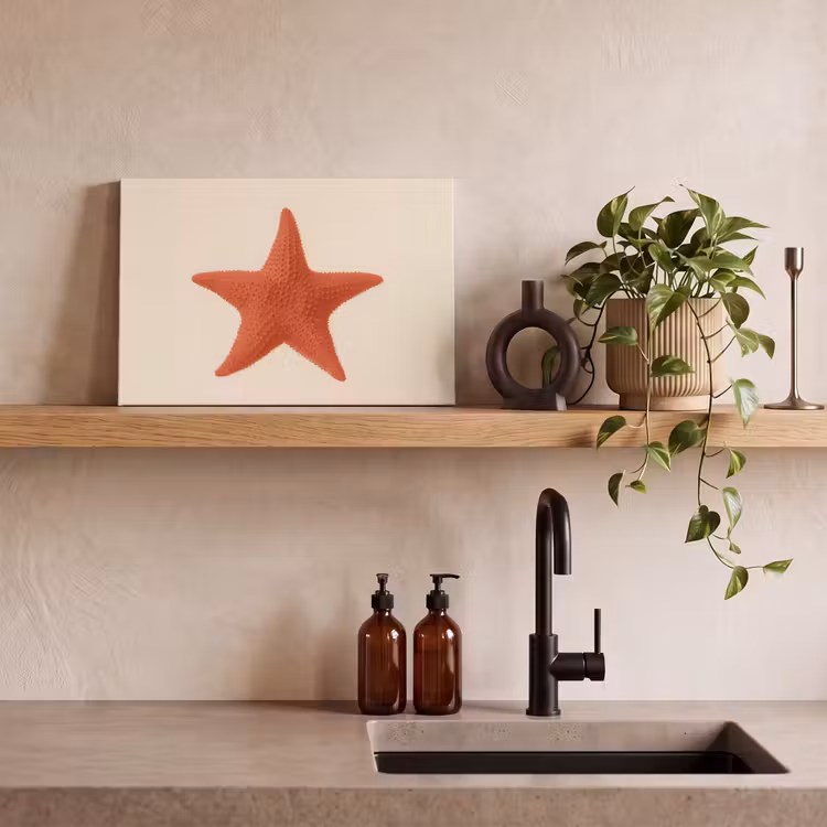 Canvas schilderij - Zeester - Bobbels - Rood — 3