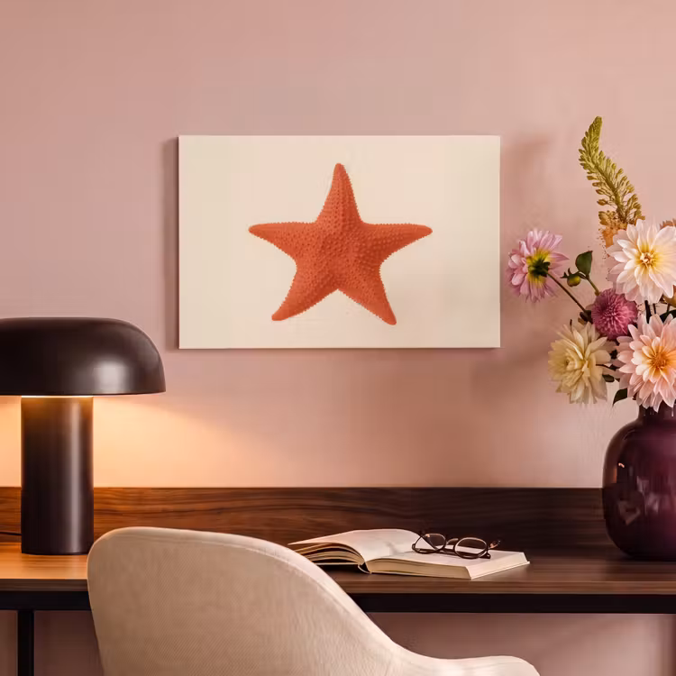 Canvas schilderij - Zeester - Bobbels - Rood — 4