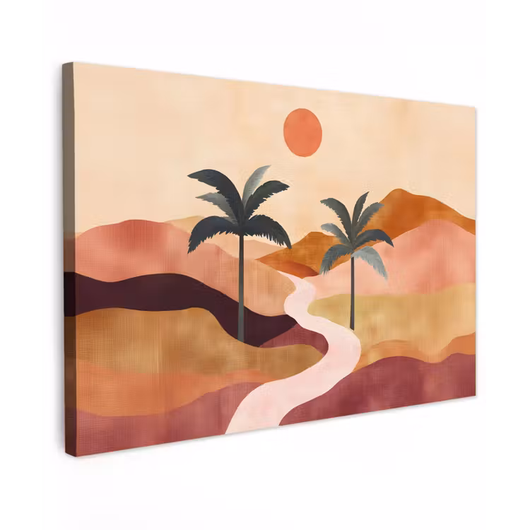 Canvas schilderij - Heuvels - Palmbomen - Abstract — 1