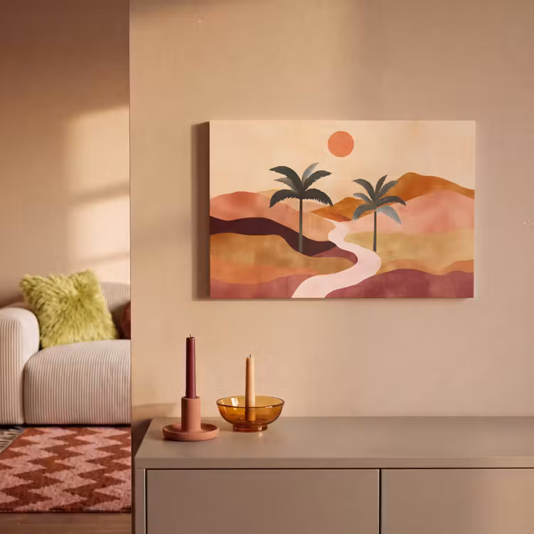 Canvas schilderij - Heuvels - Palmbomen - Abstract — 2