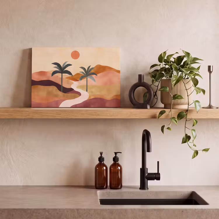 Canvas schilderij - Heuvels - Palmbomen - Abstract — 3
