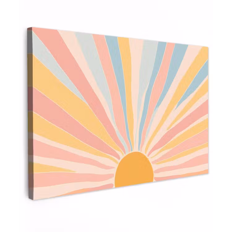 Canvas schilderij - Illustratie - Zon - Pastelkleuren — 1