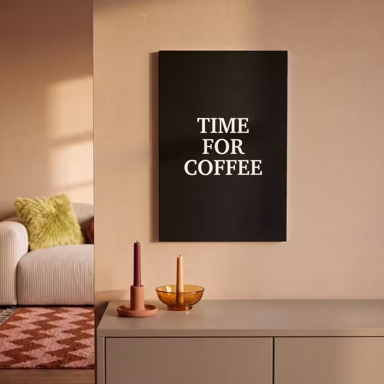 Canvas schilderij - Quotes - Letters - Koffie - Zwart — 2