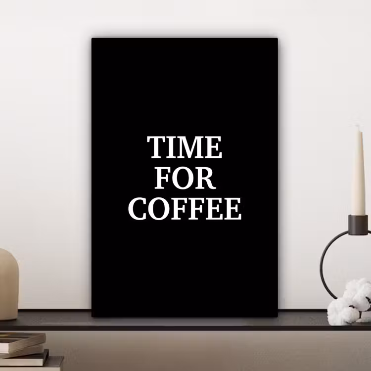 Canvas schilderij - Quotes - Letters - Koffie - Zwart — 5