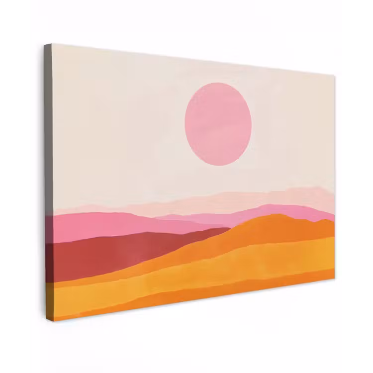Canvas schilderij - Heuvels - Oranje - Zon - Abstract — 1
