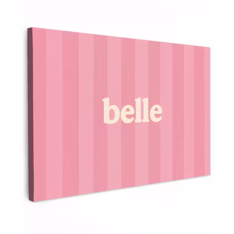 Canvas schilderij - Roze - Gestreept - Belle — 1