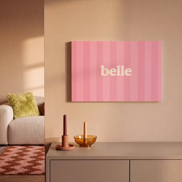 Canvas schilderij - Roze - Gestreept - Belle — 2