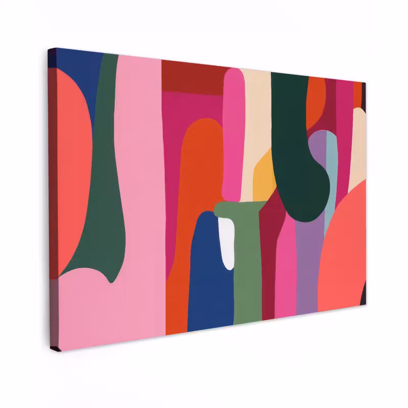 Canvas schilderij - Kleurvakken - Recht - Rond - Abstract — 1