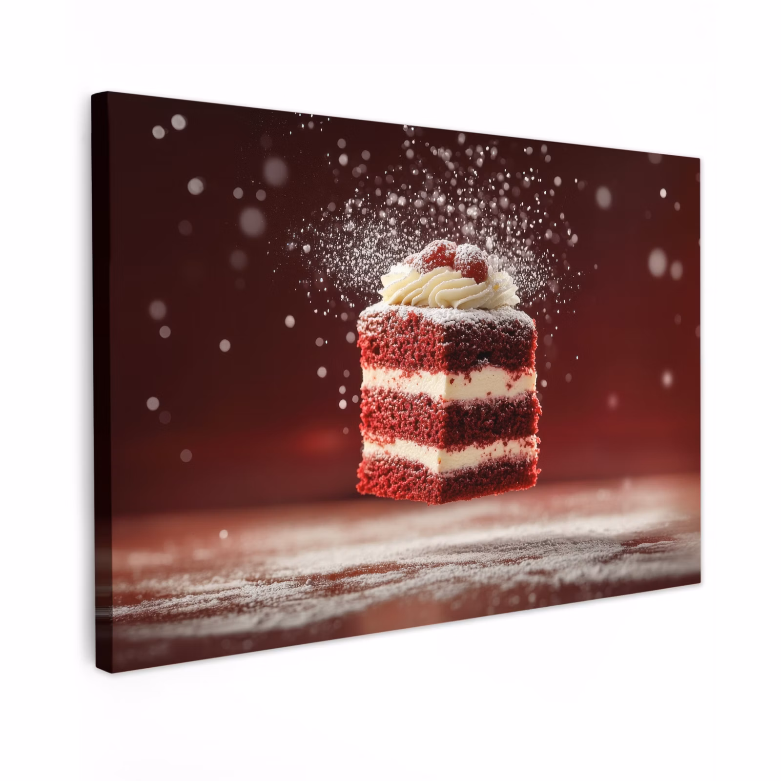 Canvas schilderij - Rode - Velvet - Taart - Eten — 1
