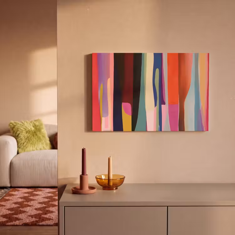 Canvas schilderij - Kleurbanen - Verticaal - Kleurrijk — 2