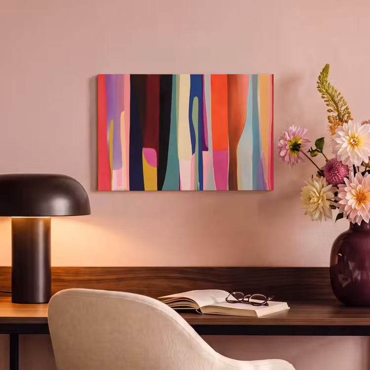 Canvas schilderij - Kleurbanen - Verticaal - Kleurrijk — 4