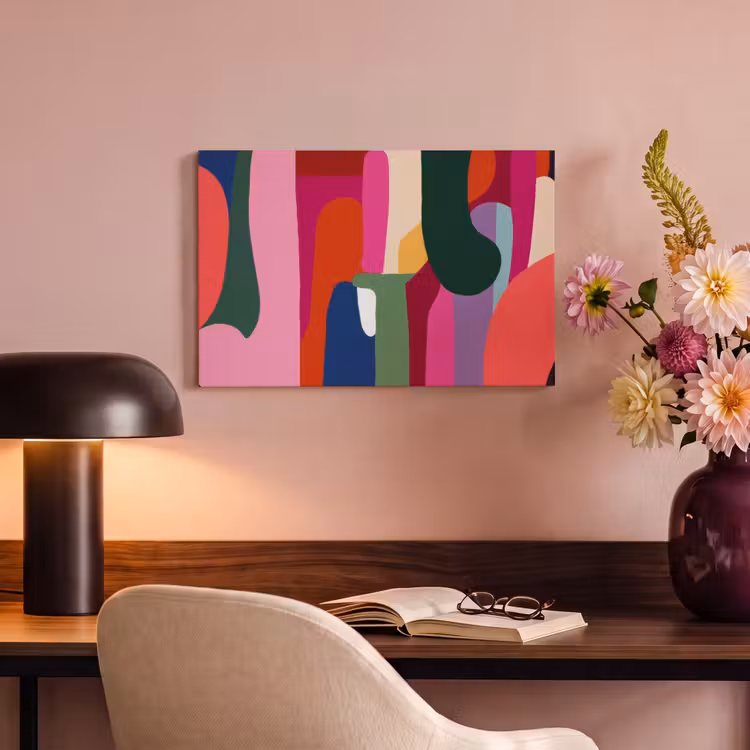 Canvas schilderij - Kleurvakken - Recht - Rond - Abstract — 4