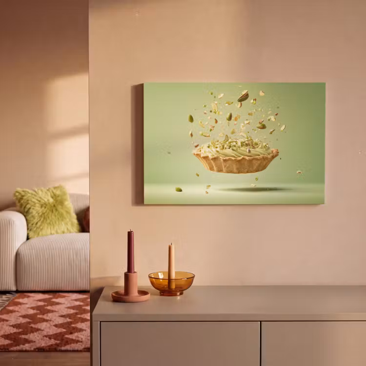 Canvas schilderij - Pistache - Taart - Noten - Eten — 2