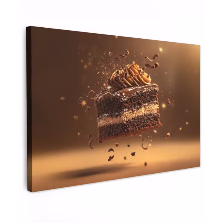 Canvas schilderij - Taart - Chocolade - Eten - Brownie — 1