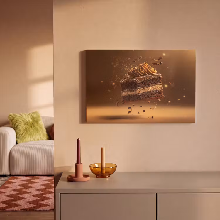 Canvas schilderij - Taart - Chocolade - Eten - Brownie — 2