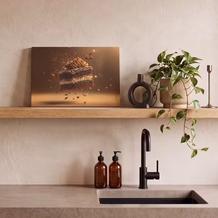 Canvas schilderij - Taart - Chocolade - Eten - Brownie — 3