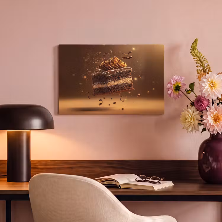 Canvas schilderij - Taart - Chocolade - Eten - Brownie — 4