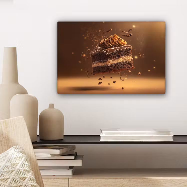 Canvas schilderij - Taart - Chocolade - Eten - Brownie — 5