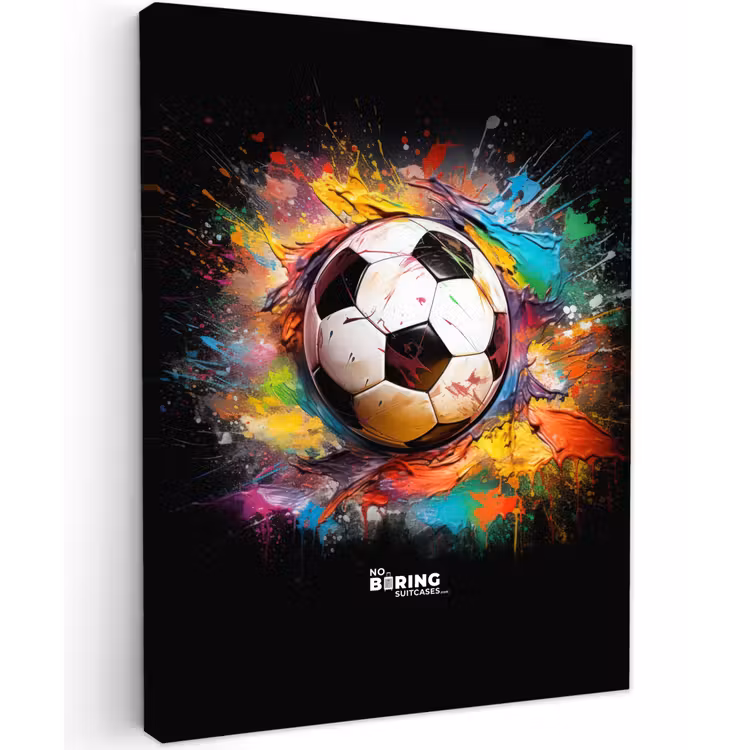 Canvas schilderij - Voetbal omringd door verfklodders — 2