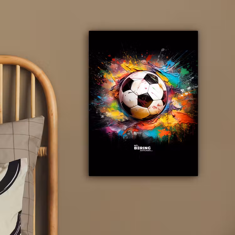Canvas schilderij - Voetbal omringd door verfklodders — 4