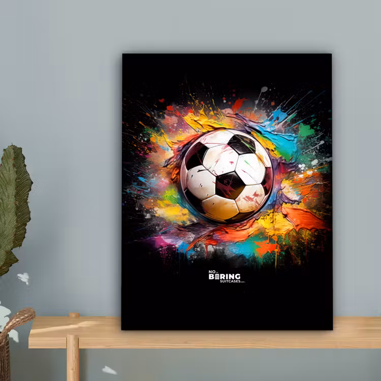 Canvas schilderij - Voetbal omringd door verfklodders — 5