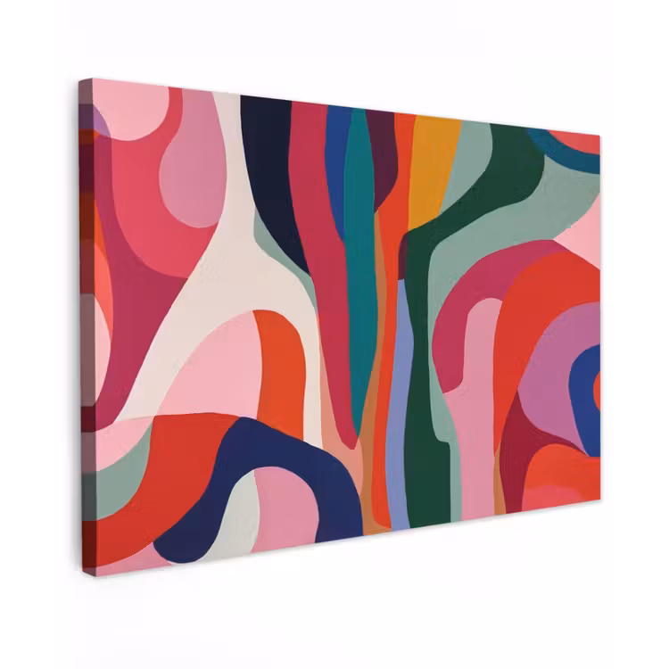 Canvas schilderij - Vormen - Bochten - Kleurrijk - Abstract — 1