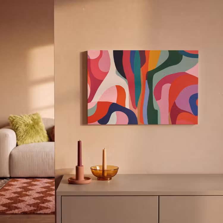 Canvas schilderij - Vormen - Bochten - Kleurrijk - Abstract — 2