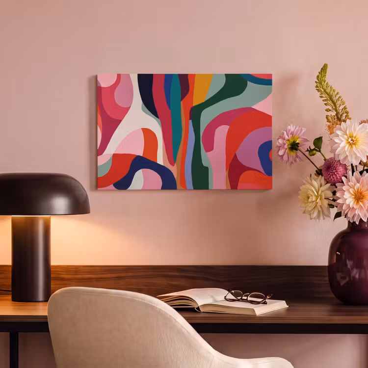 Canvas schilderij - Vormen - Bochten - Kleurrijk - Abstract — 4