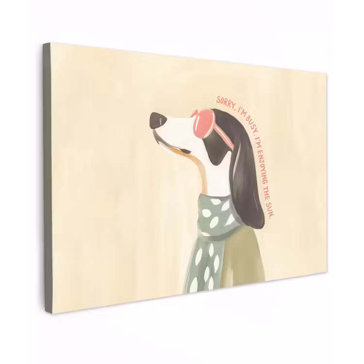 Canvas schilderij - Quote - Hond - Zonnebril — 1