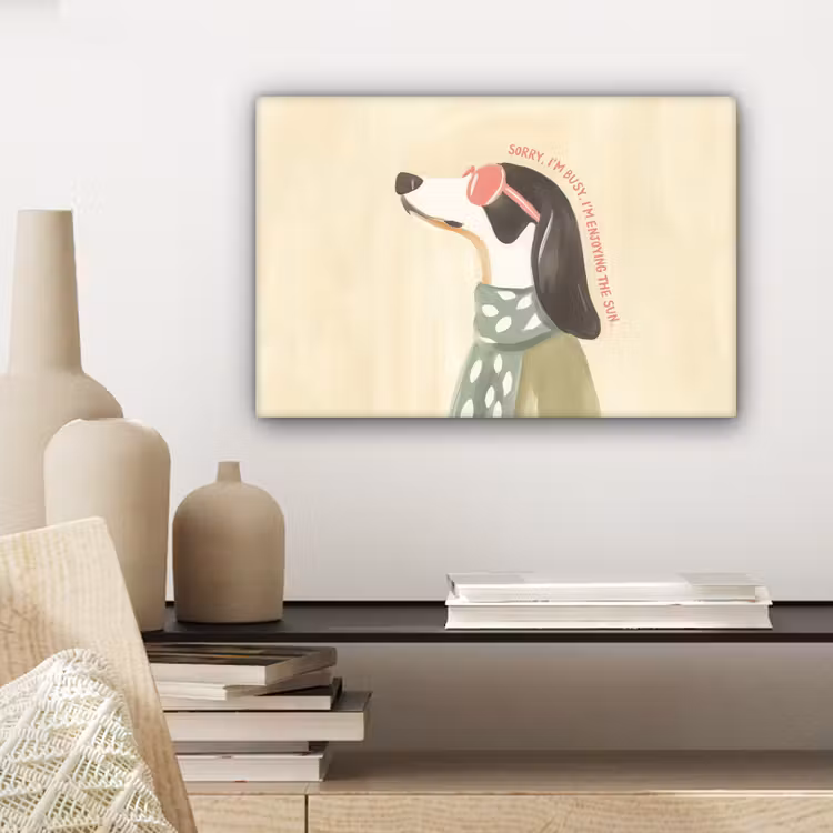 Canvas schilderij - Quote - Hond - Zonnebril — 5