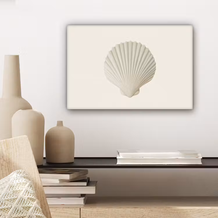 Canvas schilderij - Schelp - Minimalistisch - Wit — 5